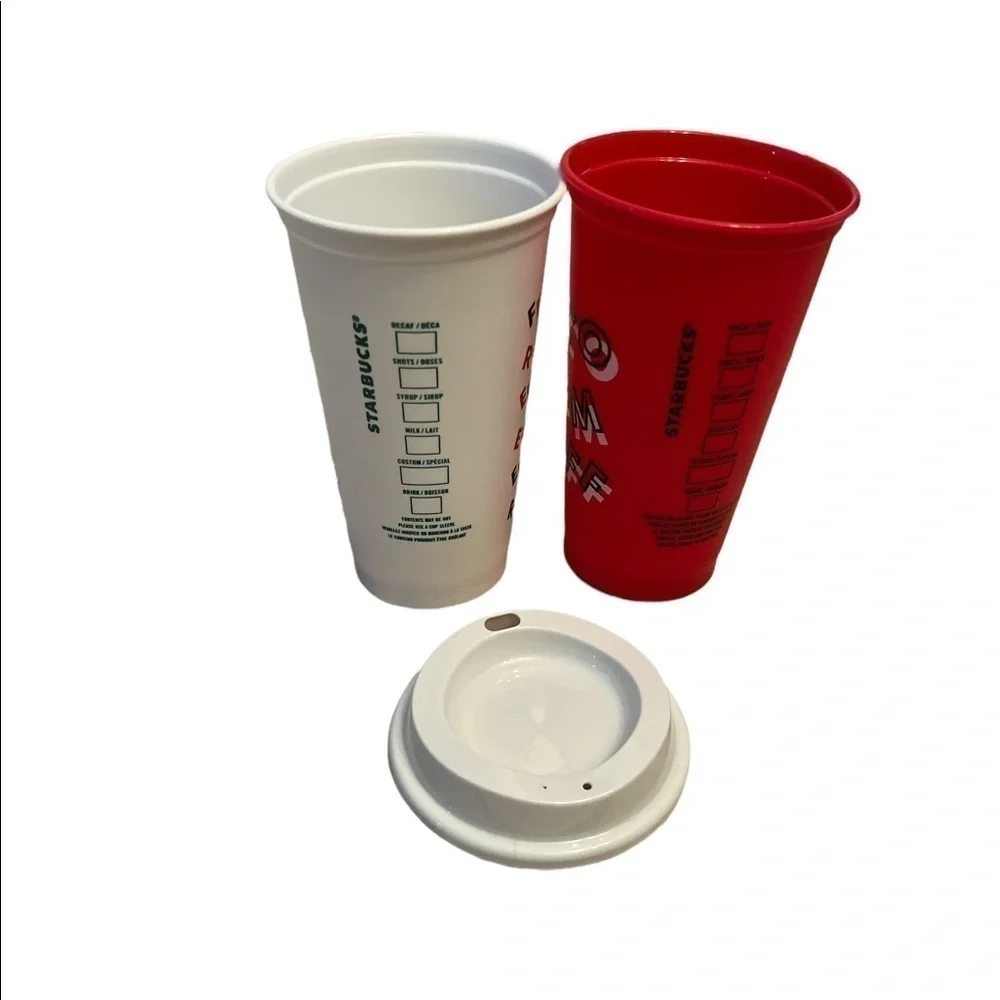 Starbucks Holiday Merry Reusable Cups Set of 2 2019 16oz